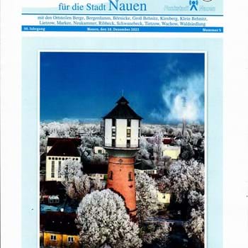 Das Amtsblatt für die Stadt Nauen, Nr. 5 ist am 18. Dezember 2023 erschienen