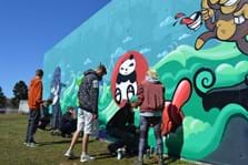 Jugend Graffiti Nauen Wand