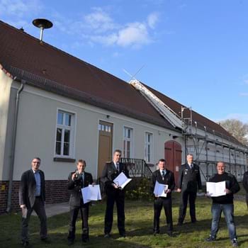Ehrung für Feuerwehrleute in Tietzow