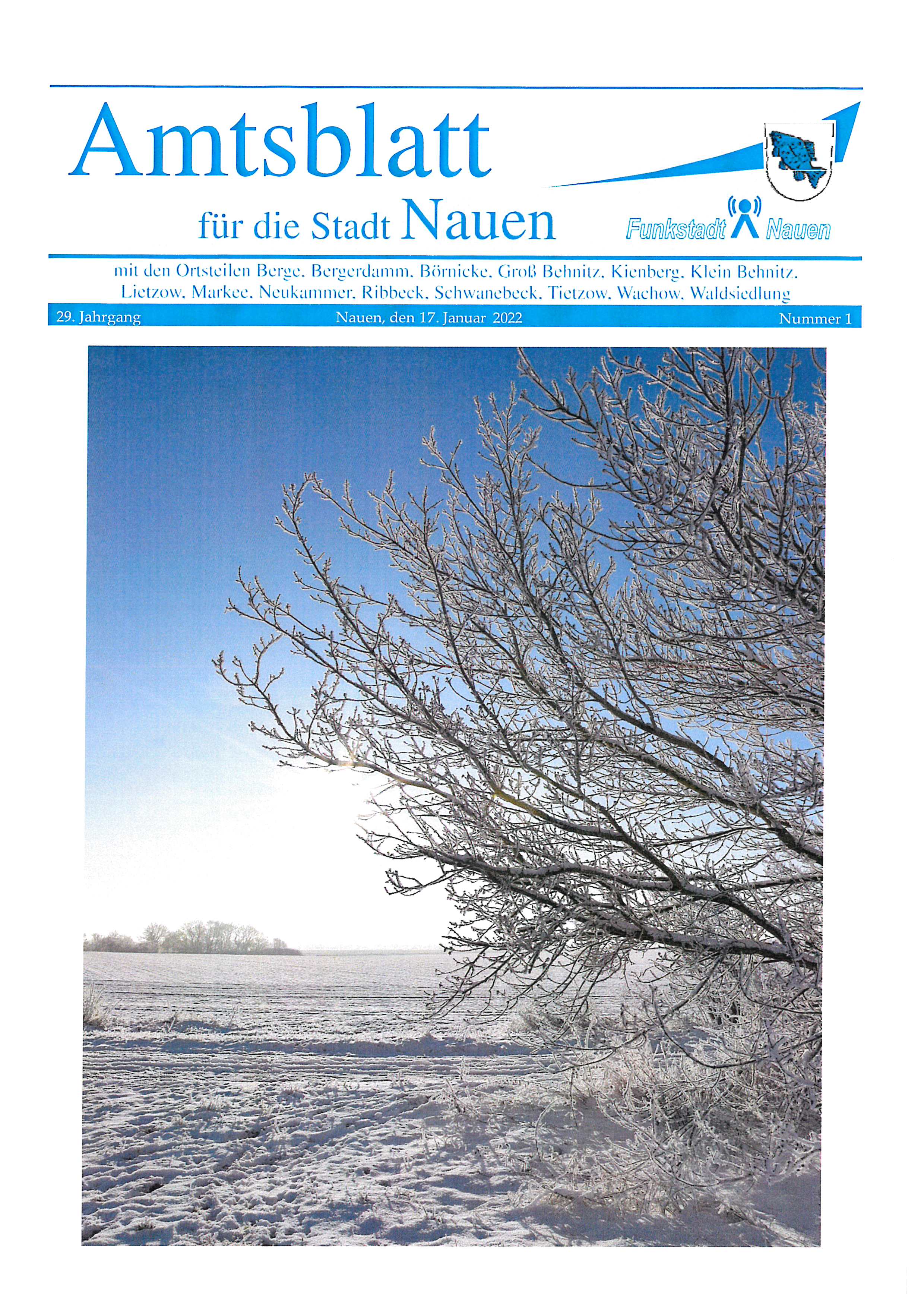 Amtsblatt für die Stadt Nauen - Nr. 1/2022