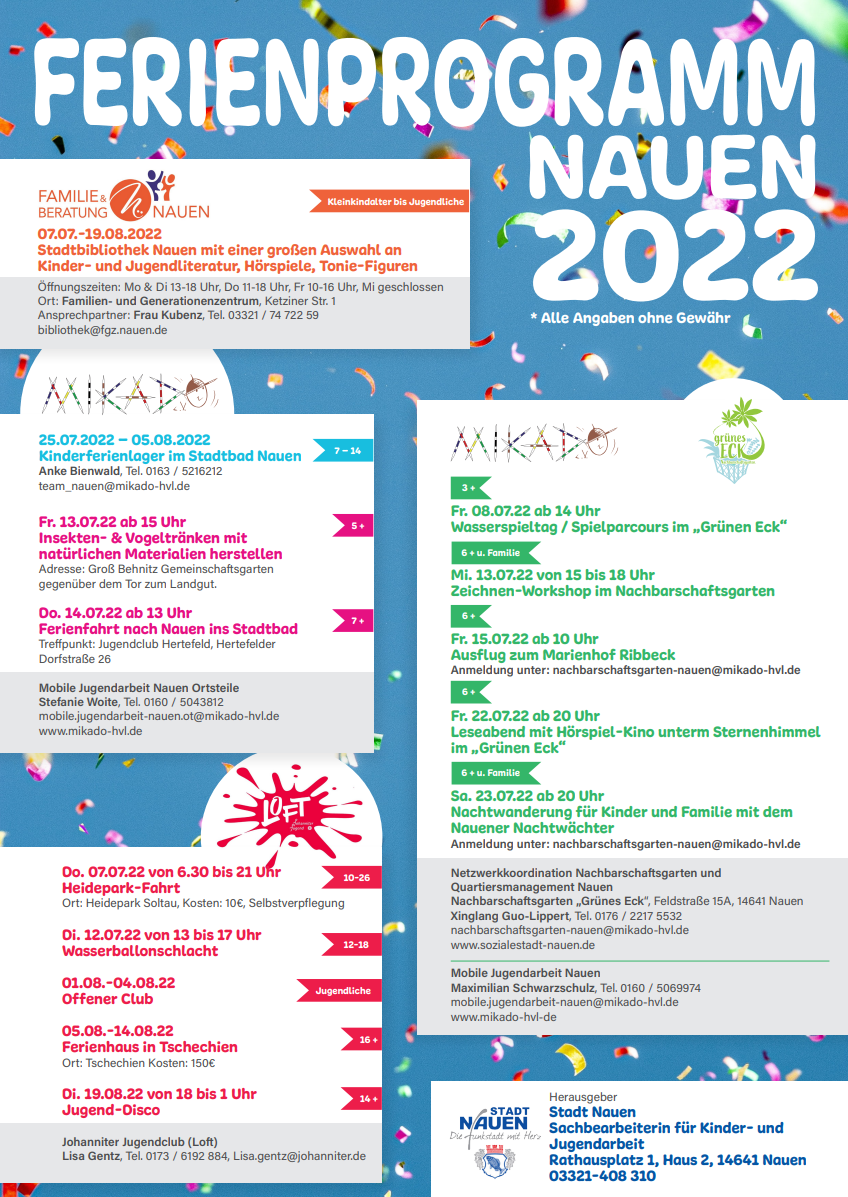 Cooles Programm für bunte Sommerferien