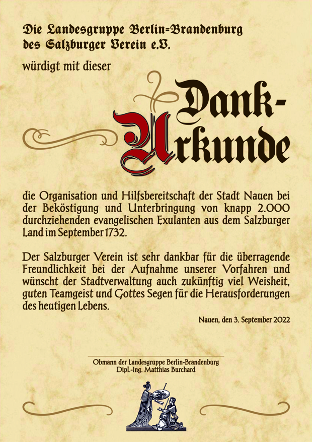 Nachfahren von Salzburger Emigranten besuchten Nauen