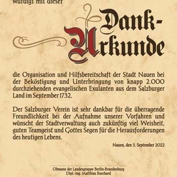 Nachfahren von Salzburger Emigranten besuchten Nauen