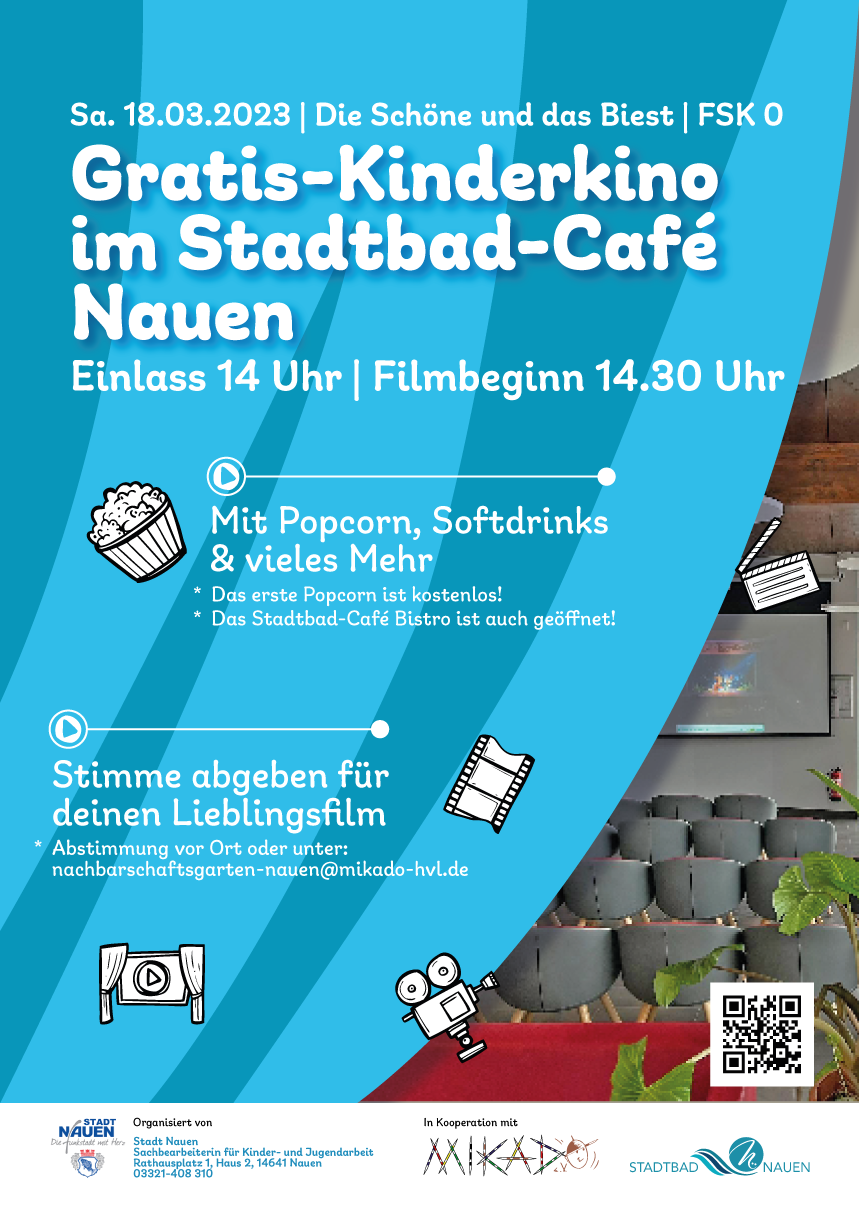 Kinderkino im Stadtbad Café am 18.03. von 14 - 17 Uhr