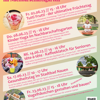Juni-Aktionen im Nachbarschaftsgarten „Grünen Eck“