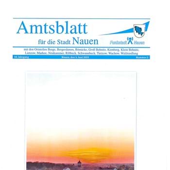Das Amtsblatt für die Stadt Nauen, Nr. 2 ist am 5. Juni 2023 erschienen
