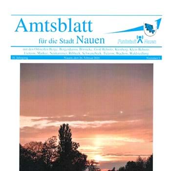Das Amtsblatt für die Stadt Nauen, Nr. 1 ist am 26. Februar 2024 erschienen