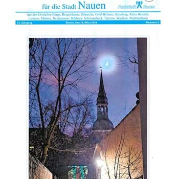 Das Amtsblatt für die Stadt Nauen, Nr. 2 ist am 18. März 2024 erschienen