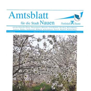 Das Amtsblatt für die Stadt Nauen, Nr. 4 ist am 10. April 2024 erschienen