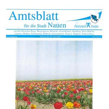 Das Amtsblatt für die Stadt Nauen, Nr. 5 ist am 29. April 2024 erschienen
