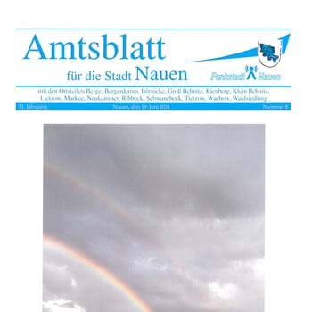 Das Amtsblatt für die Stadt Nauen, Nr. 8 ist am 19. Juni 2024 erschienen