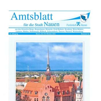 Das Amtsblatt für die Stadt Nauen, Nr. 11 ist am 28. Oktober 2024 erschienen
