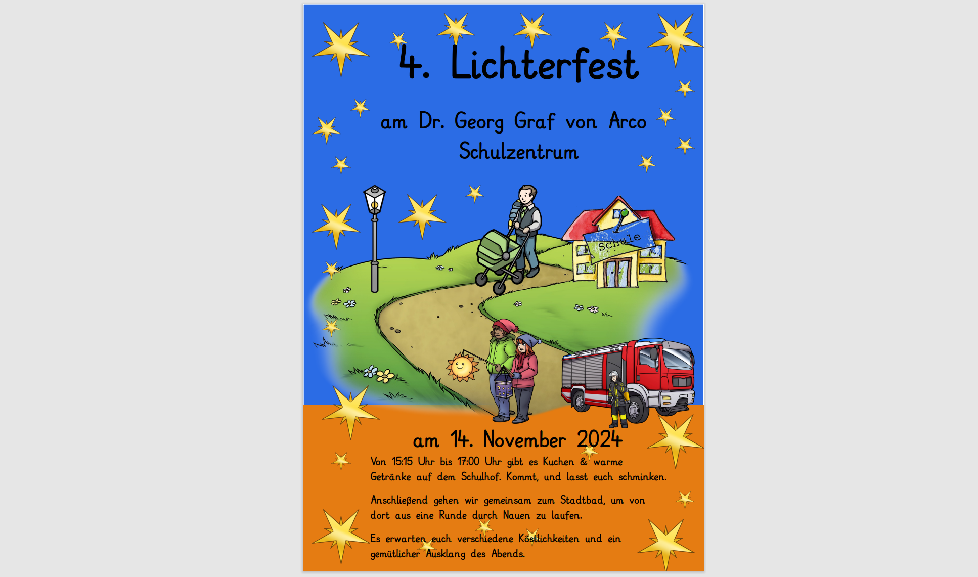 Dr. Georg Graf von Arco Schulzentrum feiert 4. Lichterfest am 14. November ab 15:15 Uhr 