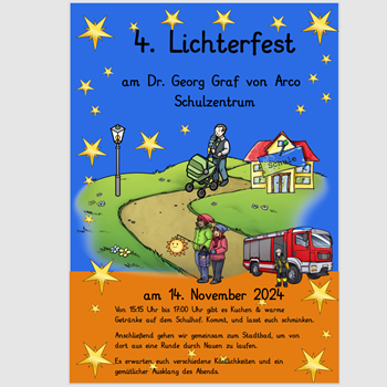 Dr. Georg Graf von Arco Schulzentrum feiert 4. Lichterfest am 14. November ab 15:15 Uhr 