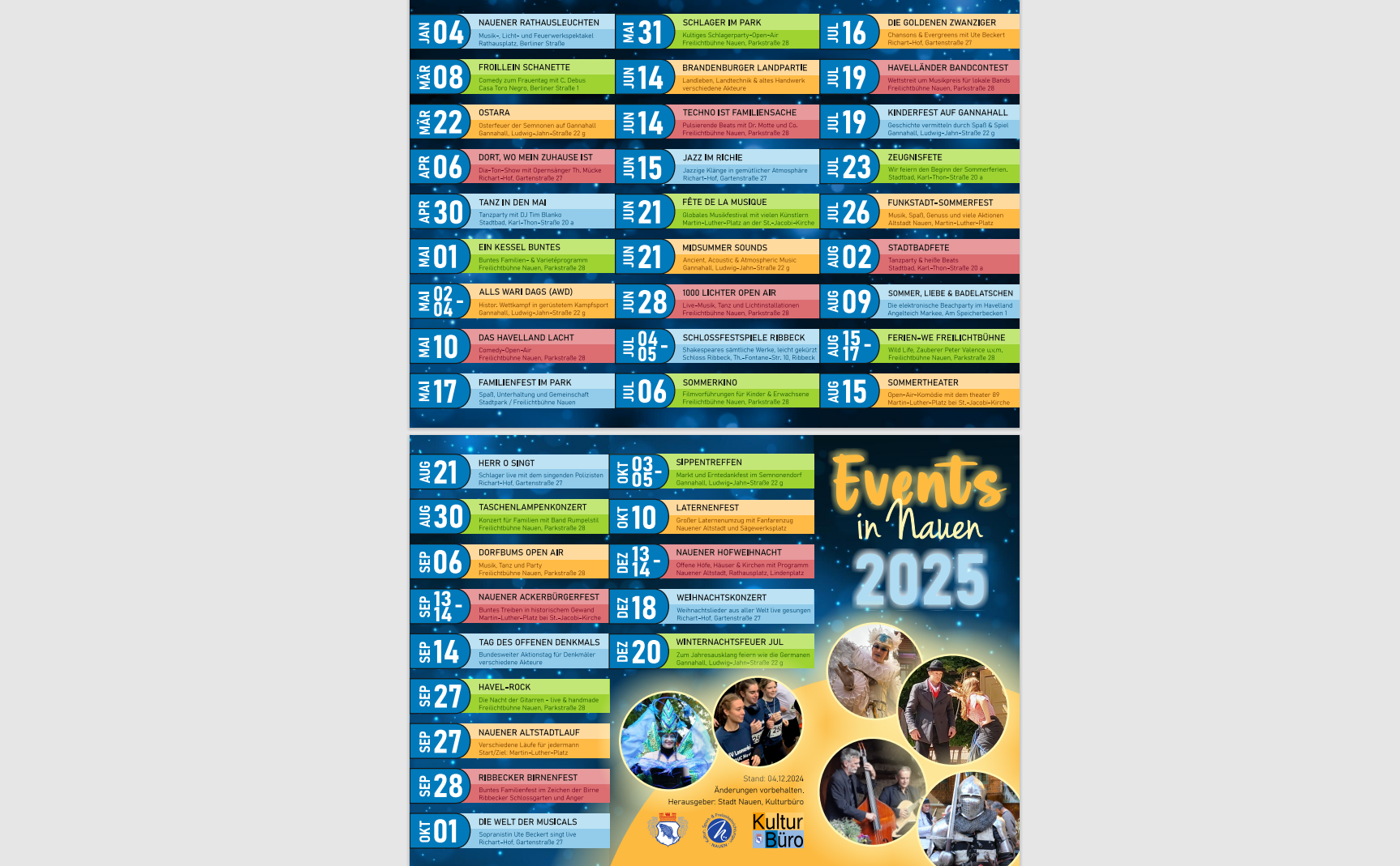 Veranstaltungskalender „Events in Nauen 2025“ erschienen