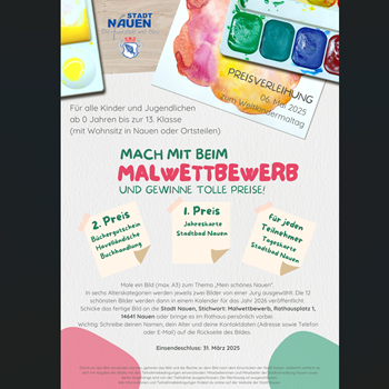 Malwettbewerb Nauen 2025 Thema „Mein schönes Nauen“