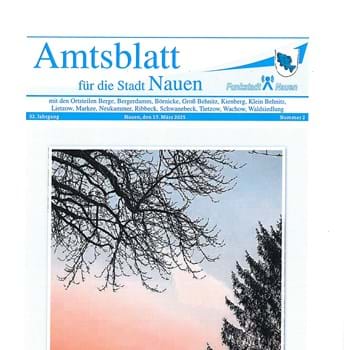 Das Amtsblatt für die Stadt Nauen, Nr. 2 ist am 17. März 2025 erschienen