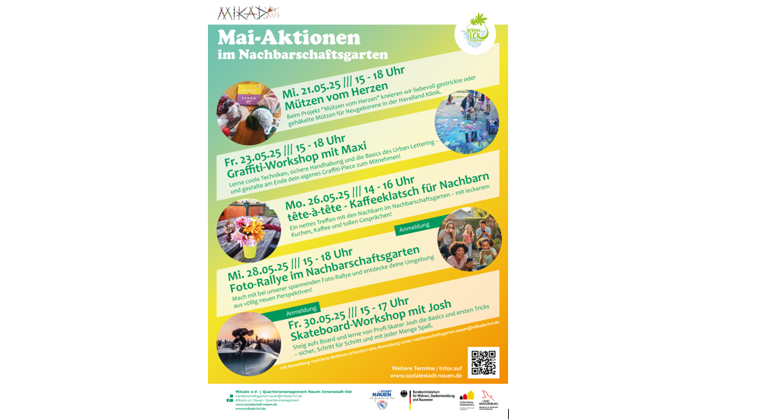 Mai-Aktionen im Nachbarschaftsgarten 'Grünen Eck'