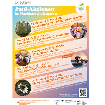 Juli-Aktionen im Nachbarschaftsgarten 'Grünen Eck'