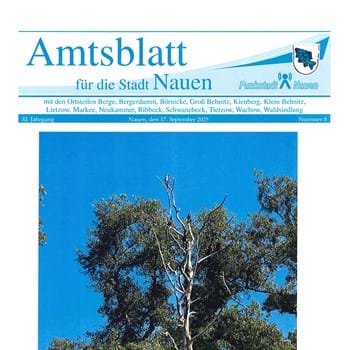 Das Amtsblatt für die Stadt Nauen, Nr. 8 ist am 17. September 2025 erschienen