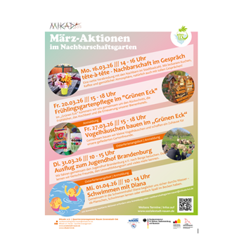 März-Aktionen im Nachbarschaftsgarten „Grünen Eck“ 