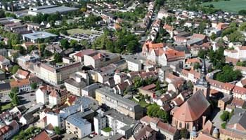 Blick auf die historische Altstadt von Nauen