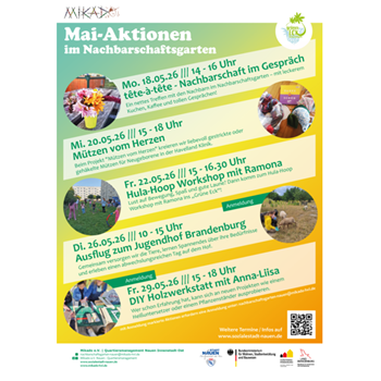  Mai-Aktionen im Nachbarschaftsgarten „Grünen Eck“ 